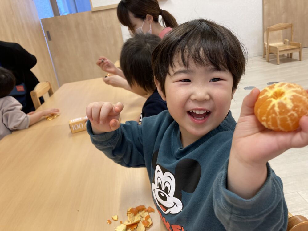 みかんの皮むき＆みかんアート🍊